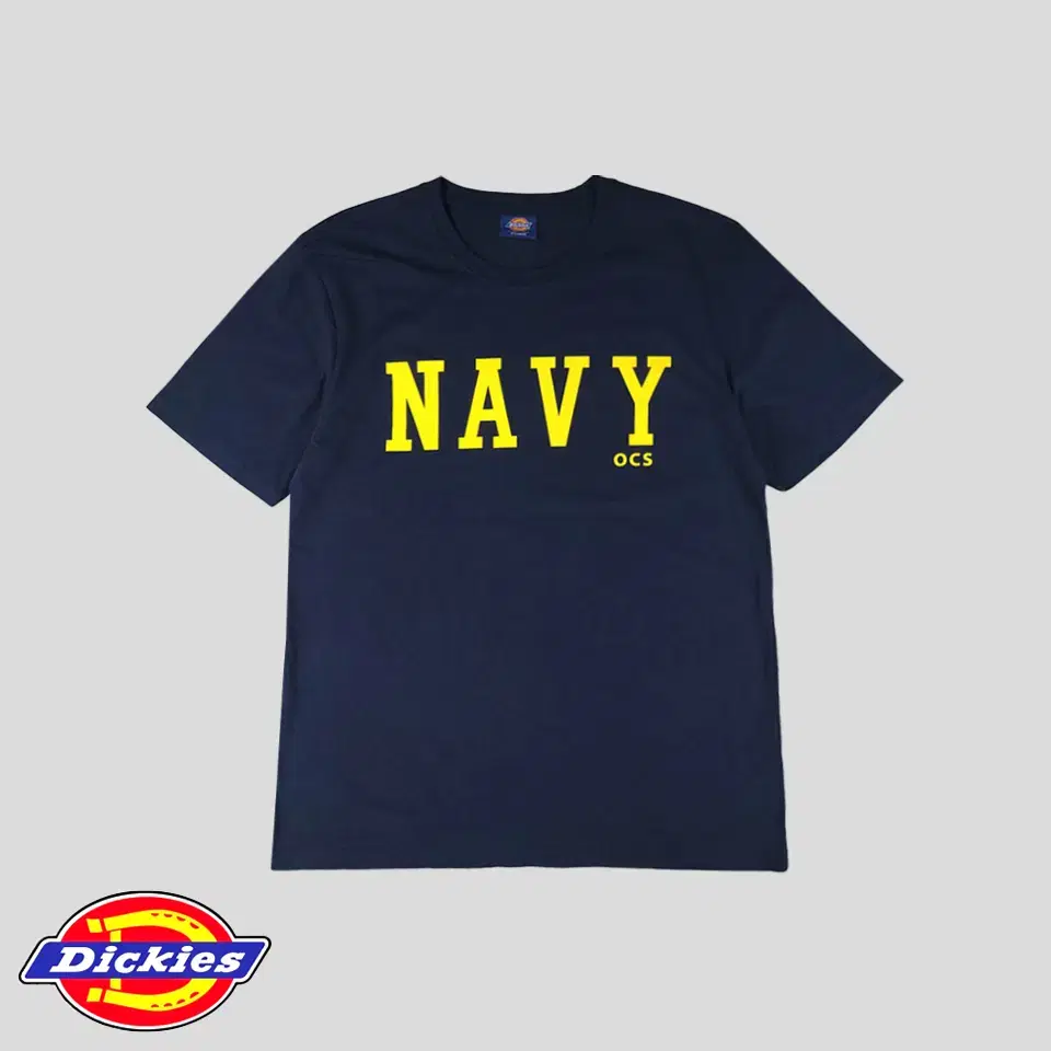 디키즈 딥네이비 옐로우 NAVY OCS 빅프린팅 코튼100 반팔 티셔츠